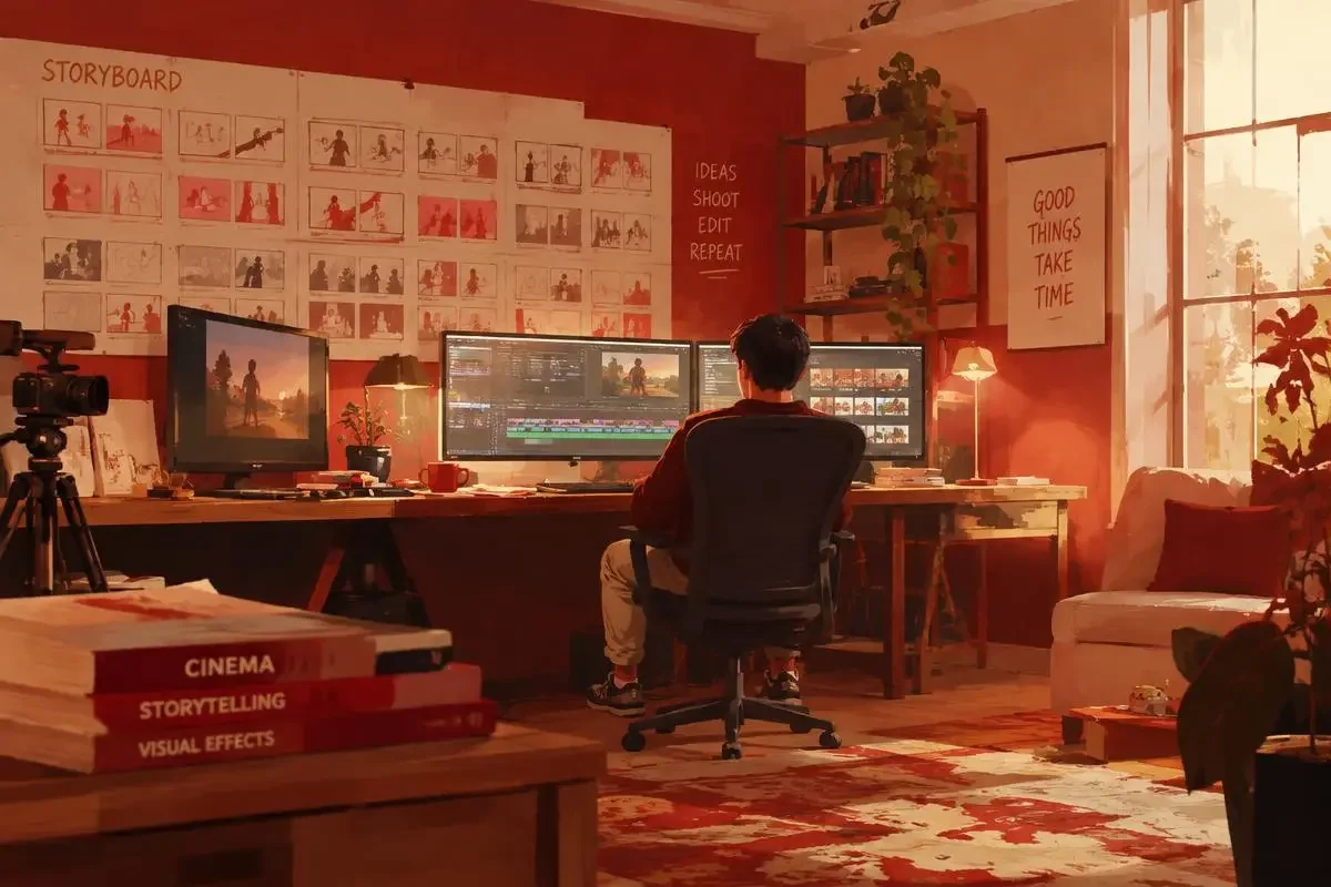 黄果短剧内容创作团队工作场景